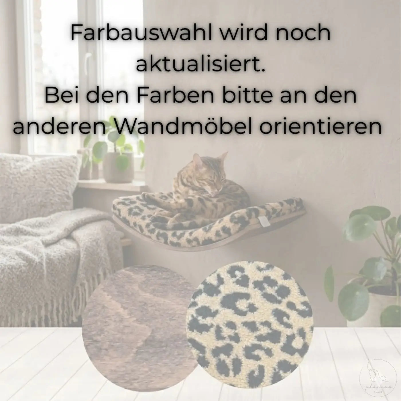 Leopard-print phinias halbrunde katzenliege mit mondförmigem kissen und weichem samtstoff für katzen fensterplatz