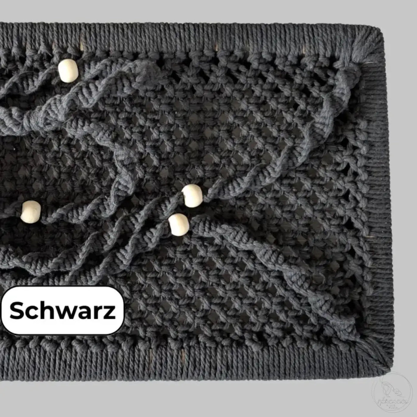 Darkgraue gestrickte Decke mit Schmuckperlen für Fenstersitzplatz Katze Fensterliege