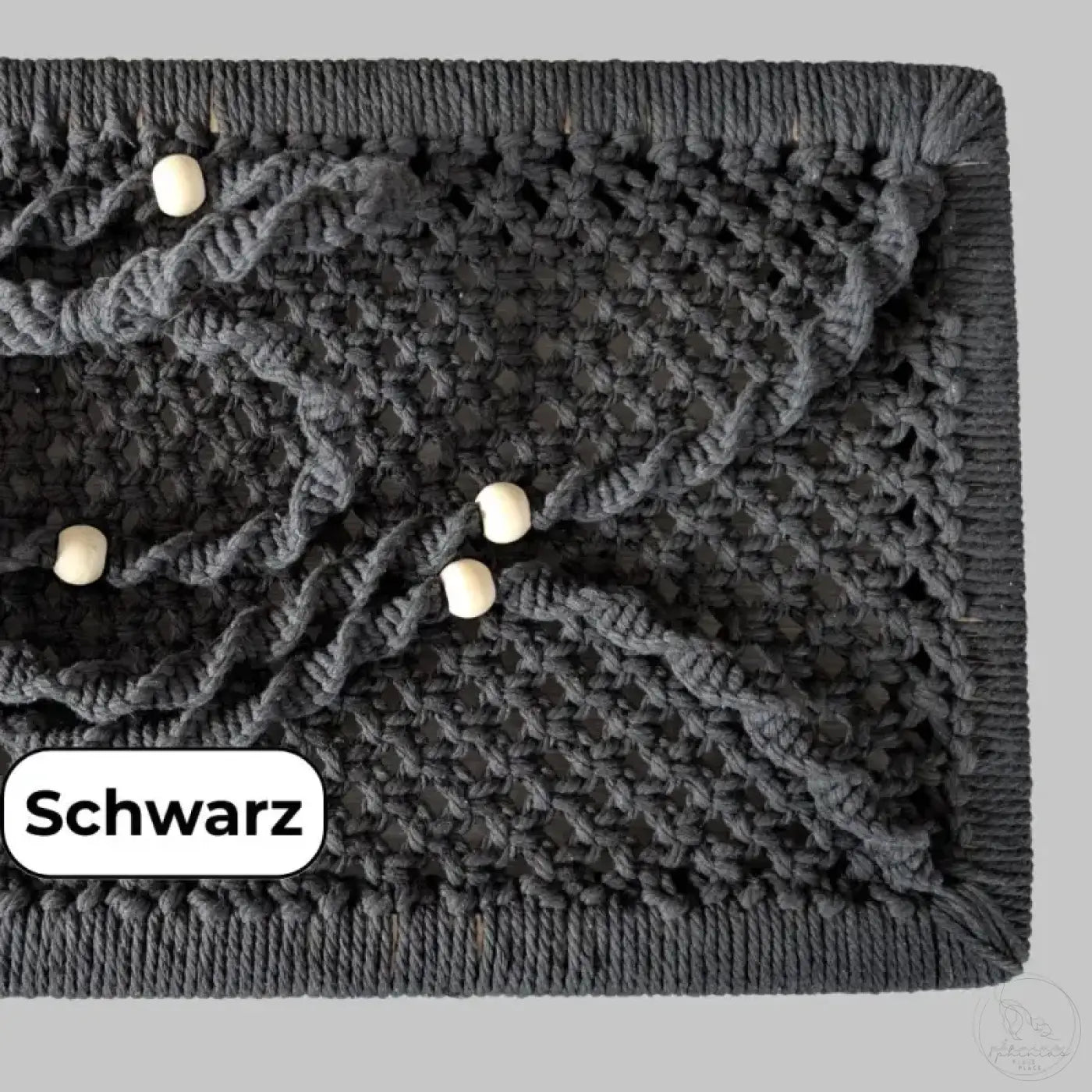 Darkgraue gestrickte Decke mit Schmuckperlen für Fenstersitzplatz Katze Fensterliege