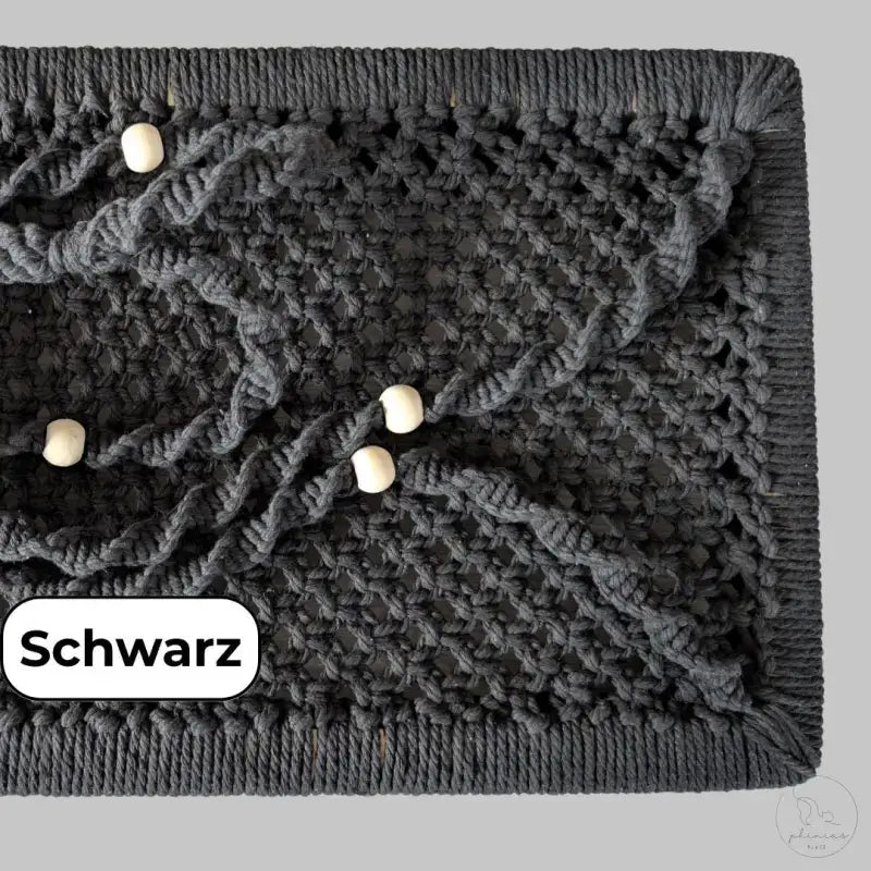 Darkgraue gestrickte Decke mit Schmuckperlen für Fenstersitzplatz Katze Fensterliege