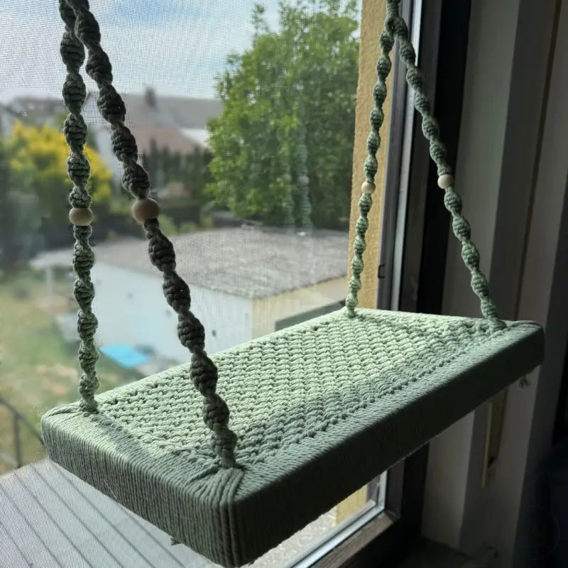 Handgemachte Makrame-Katzenliege fensterplatz katze für gemütliches Fenstervergnügen
