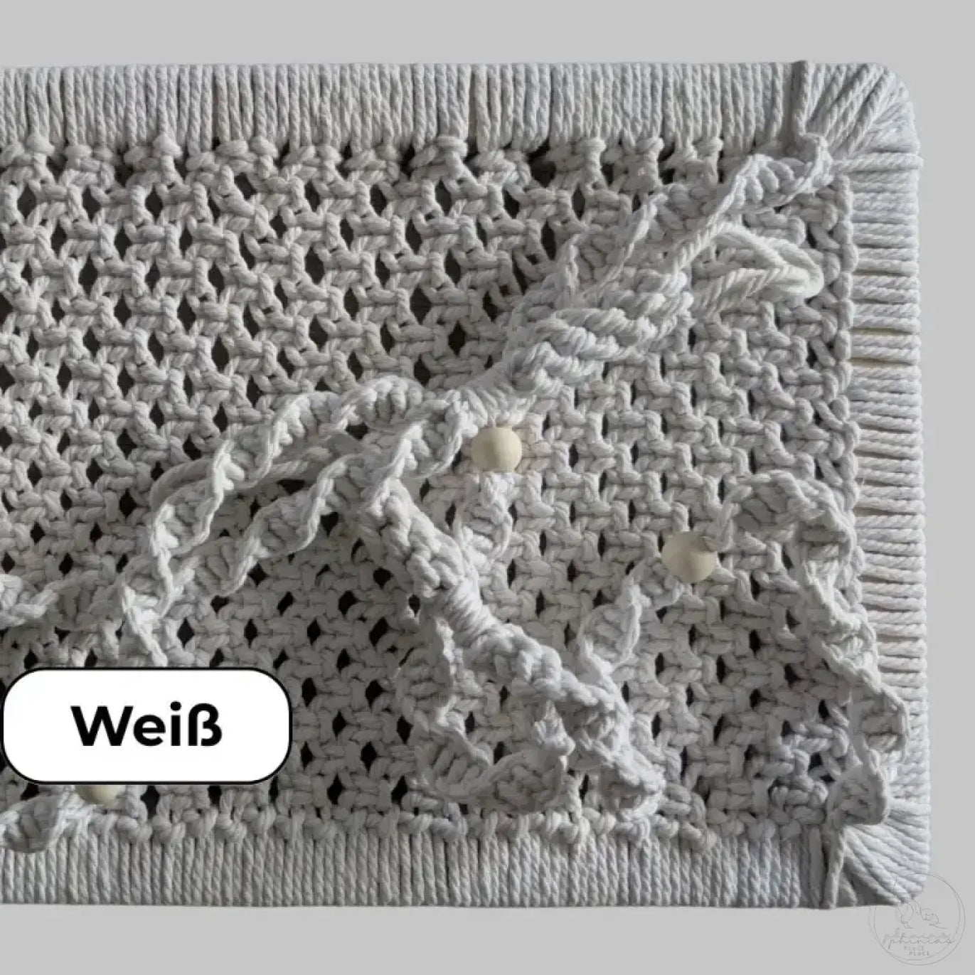 Weiße Makrame-Wanddekoration für fensterplatz katze und katze fensterliege