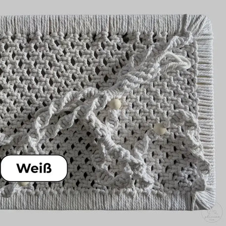 Weiße Makrame-Wanddekoration für fensterplatz katze und katze fensterliege