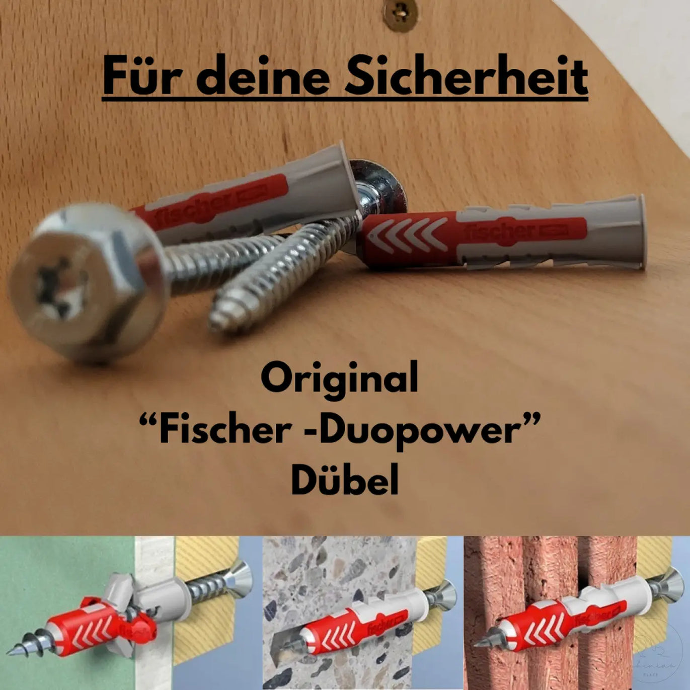 Fischer Duopower Wandanker mit Schrauben für Phinias Katzenstufe gebogene Kletterstufe