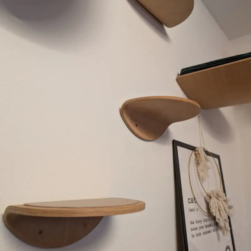 Wandregal für Katzen aus Holz.