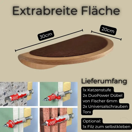 Cat wall step mit Montagehardware für Phinias Stufe gebogene Kletterstufe