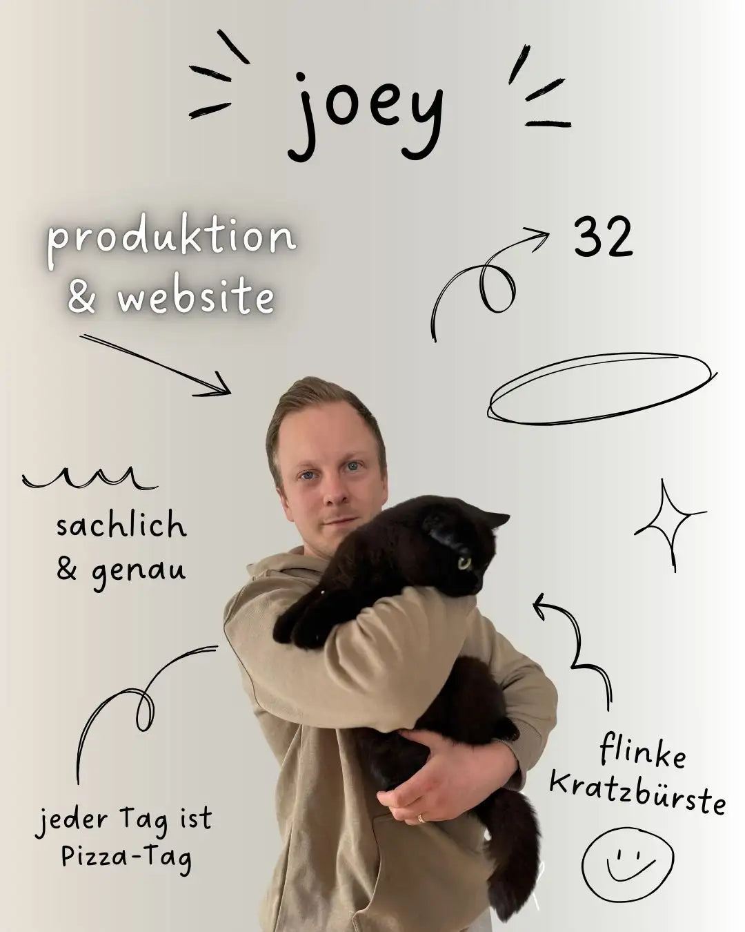 Schwarze Katze im Arm gehalten