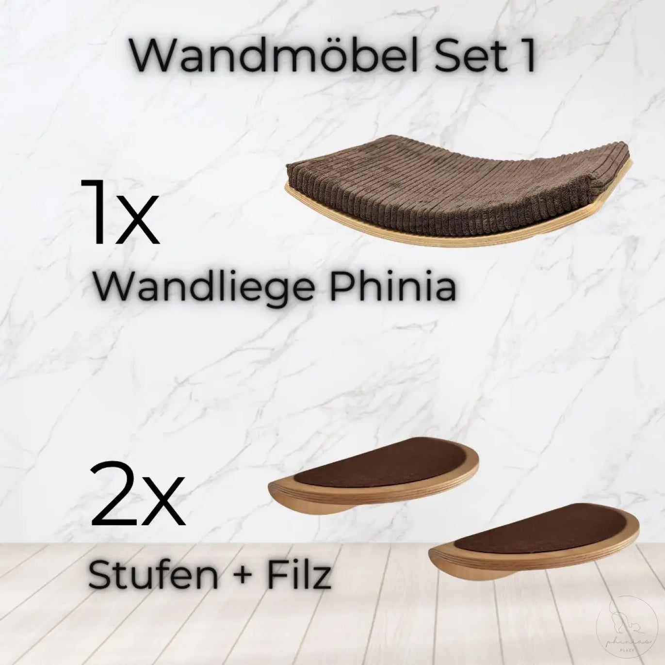 Brauner cordstoff kratzbaum mit hellem rahmen aus holz aus dem wandliege phinia set von phinias place joey lee stang